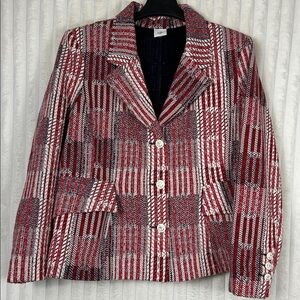 Cabi 6028 red, white and blue Patchwork Blazer sz XL
